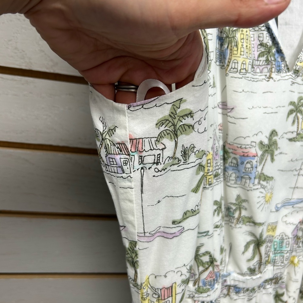 Talbots Cream Sundress with Flutter Sleeves - Picture 8 of 13